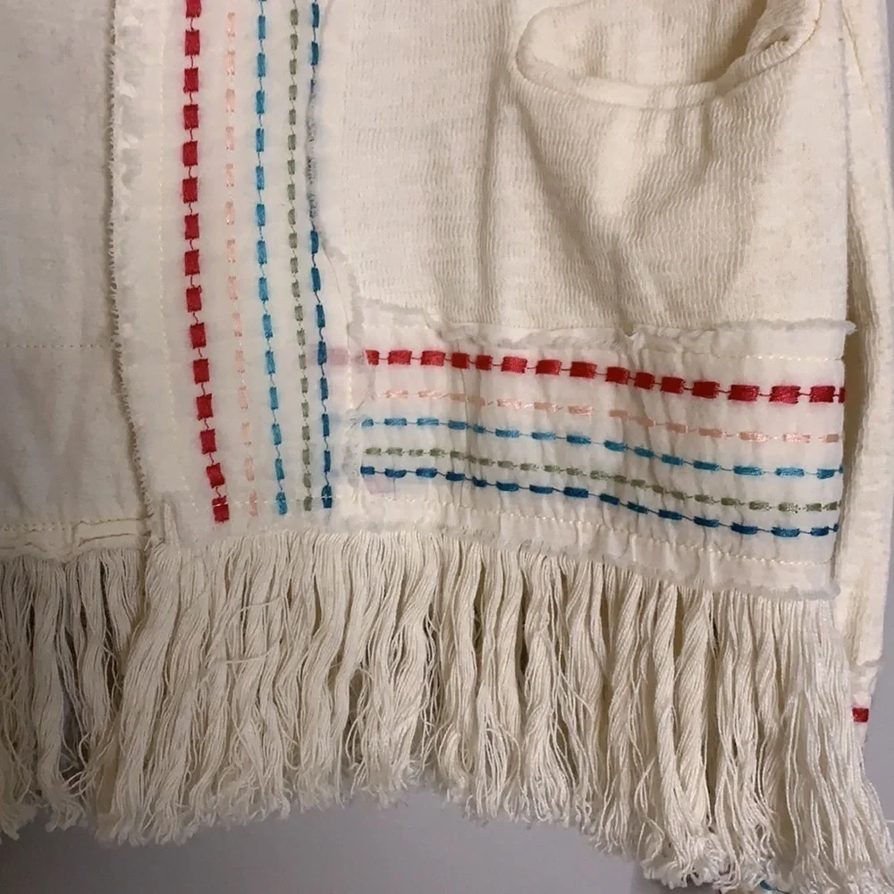 Johnny Was bohemian Embroidered fringe jacket ivory small women’s festival top - Picture 5 of 7